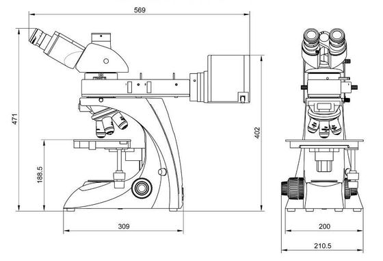 van de Microscooptinocular van 50X 1000X het Binoculaire Optische Metallurgische Heldere Donkere Gebied